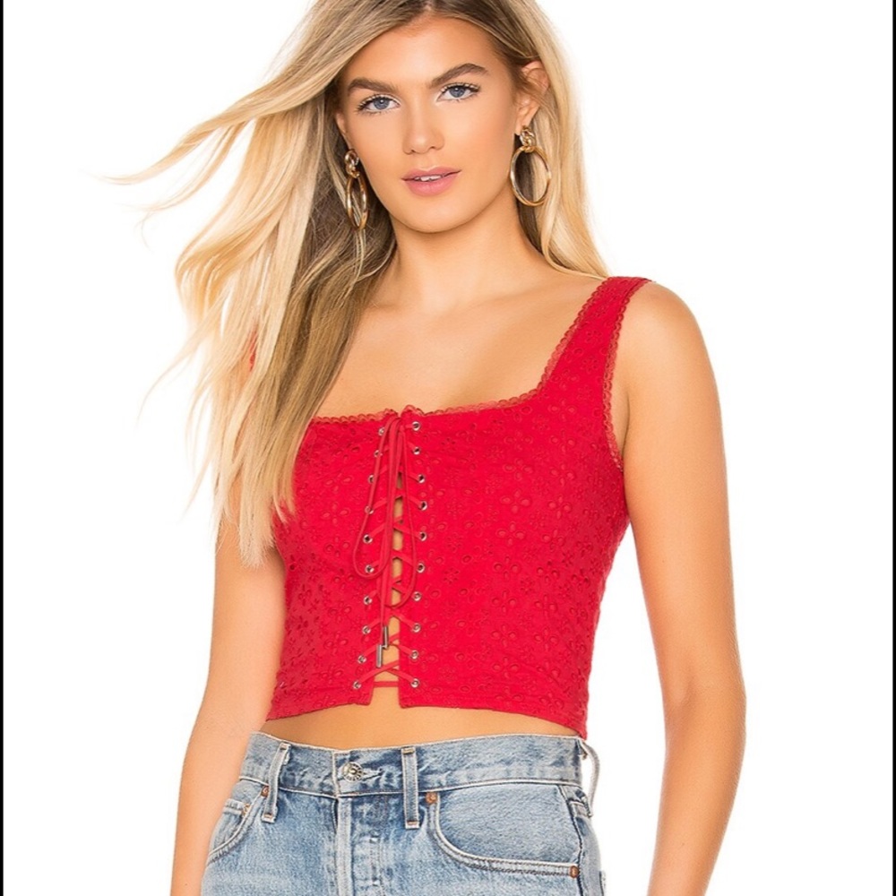 Majorelle Corset Lace Up Tank Top